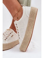 Dámské espadrilles Trampki na platformě Big Star TT274346 Ecru