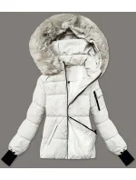 Špinavě bílá dámská zimní bunda s odepínací kapucí S'west (B8303-26)