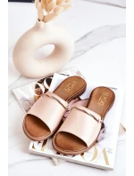 Kožené Nazouváky Lewski Shoes 3047 Béžové