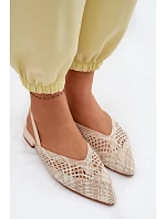 Dámské béžové ploché sandály Plecione Lelrene