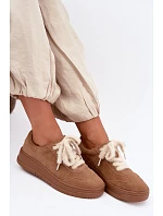 Semišové tenisky s kožíškovým šněrováním Kobbo 79655 Camel Semišové tenisky s kožíškovým šněrováním Kobbo 79655 Camel