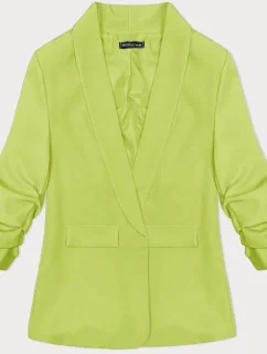 Dámské sako s nařasenými rukávy (22-356) limetkově zelené - Goodlooking
