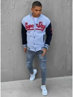 Pánská šedá mikina na zip FashionStreet BX5446 Pánská šedá mikina na zip FashionStreet BX5446