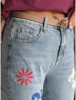 Dámské džínové kalhoty slim fit s květinovým vzorem ARTJEANS blue FashionStreet UY2446
