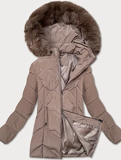 Dámská plus size zimní bunda s kapucí S'west cocoa (B8300-48)