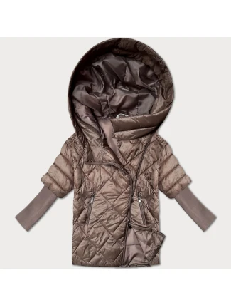 Lehká hnědá dámská bunda s úpletovými rukávy Minority (M2-6701-305) Lehká hnědá dámská bunda s úpletovými rukávy Minority (M2-6701-305)