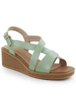 Zelené lakované dámské sandály na platformě Sergio Leone SK298