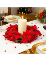 DEKORATIVNÍ GIRLANDA 45 CM BETLÉMSKÁ HVĚZDA POINSETTIA