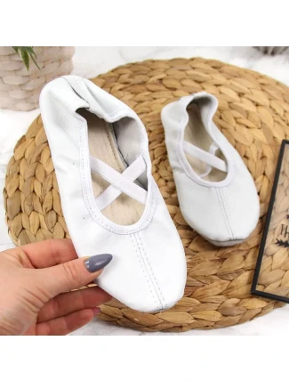 Dívčí bílé kožené baleríny - Nazo Dívčí bílé kožené baleríny - Nazo