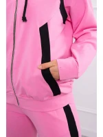 Sportovní sada s pruhy světle růžová