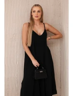 Mušelínové šaty na ramínka černý