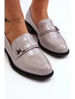 Dámské lakované mokasíny šedé Nerilaja