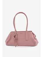 Eko semišová kabelka s přívěskem Růžová Nelina