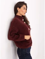 Dámský svetr Jumper MI SW WM218.02 Bordó - FPrice Dámský svetr Jumper MI SW WM218.02 Bordó - FPrice
