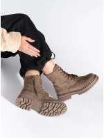 Trendy kotníčkové boty hnědé dámské Trendy kotníčkové boty hnědé dámské