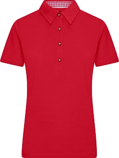 Daiber JN 715 Dámské piqué polo v tradičním krojovém stylu 02.0715 red/red white