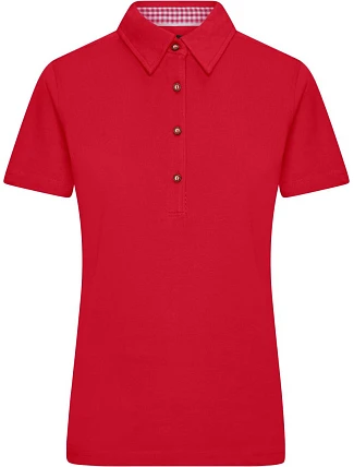 Daiber JN 715 Dámské piqué polo v tradičním krojovém stylu 02.0715 red/red white Daiber JN 715 Dámské piqué polo v tradičním krojovém stylu 02.0715 red/red white
