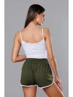 Dámské šortky v khaki barvě s kontrastní lemovkou (8K208-29) Dámské šortky v khaki barvě s kontrastní lemovkou (8K208-29)