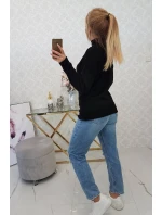 Poloviční svetr s rolákem černý Poloviční svetr s rolákem černý