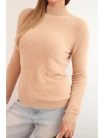 Svetr dámský alpaka s polo-výstřihem camelový