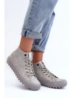 Dámské Tenisky Big Star Vysoké Zateplené Šedé GG274070