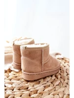 Dětské Teplé Sněhule Semišové béžové Gooby Dětské Teplé Sněhule Semišové béžové Gooby