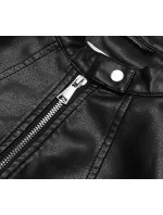 Krátká černá bunda ramoneska se stojáčkem (11Z8038) Krátká černá bunda ramoneska se stojáčkem (11Z8038)