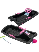 PLASTOVÉ SLEVY S BRZDOU A ŘÍDICÍM PRVKEM ADAŚ 84x43x25CM ČERNÁ S ČERVENOU BARVOU