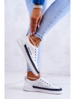 Dámské kožené tenisky v bílé a tmavě modré barvě Cloesa