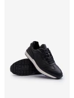 Pánské kožené tenisky BIG STAR NN174287 Černé Pánské kožené tenisky BIG STAR NN174287 Černé