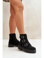 Zateplené boty se zdobením černé Ciascia