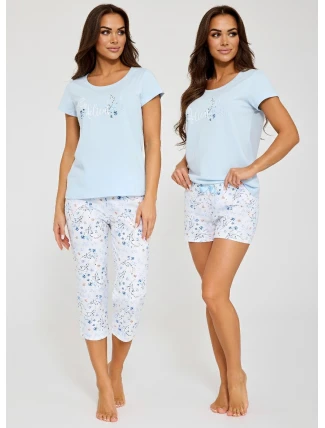 Pyžamo Cornette 466/344 Delicate kr/r třídílné S-2XL Pyžamo Cornette 466/344 Delicate kr/r třídílné S-2XL