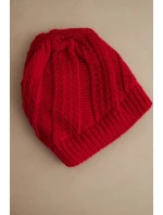 Dámská zimní čepice z vlny K441 červená Dámská zimní čepice z vlny K441 červená