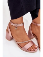 Dámské Sandály Na Podpatku S Krystaly Vinceza 20268 Béžové Dámské Sandály Na Podpatku S Krystaly Vinceza 20268 Béžové