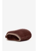 Dětské mládežnické sněhule s výšivkou na platformě čokoládové Jolisse