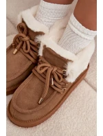 Dámské sněhule D.Franklin z přírodního semiše – camel