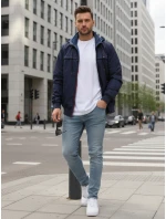 FashionStreet pánská tmavě modrá oboustranná přechodná bunda TX4985