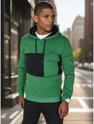 Pánská tmavě zelená mikina s kapucí FashionStreet BX5910