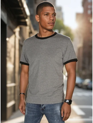 Pánské základní šedé tričko FashionStreet RX5663