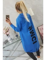 Oversize s potiskem v chrpově modré barvě Oversize s potiskem v chrpově modré barvě