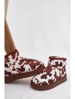 Dětské/juniorská sněhule zateplené kožíškem Mireya – bílo-hnědé