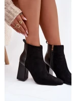 Dámské zateplené botky na sloupku – černé Maloria