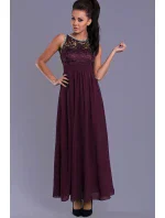 Dámské společenské šaty EVA LOLA s krajkou a kamínky dlouhé tmavě modrá Dámské společenské šaty EVA LOLA s krajkou a kamínky dlouhé tmavě modrá