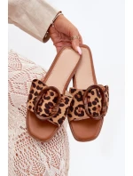 Dámské Ploché Pantofle S Ozdobnou Přezkou Leopard Luwam