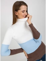 Dámská halenka RV BZ 8465 1.37P bílá a modrá - FPrice Dámská halenka RV BZ 8465 1.37P bílá a modrá - FPrice