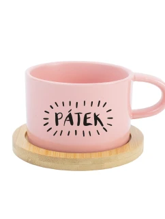 PÁTEK - růžový hrníček makronka 200 ml