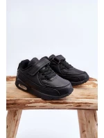 Dětské kožené sportovní boty na platformě černá Lori