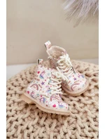 Dětské zateplené boty se zipem jednorožci béžové Tiptop