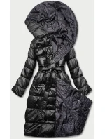 Černá oboustranná dlouhá bunda s kapucí (p22-6638-1) Černá oboustranná dlouhá bunda s kapucí (p22-6638-1)