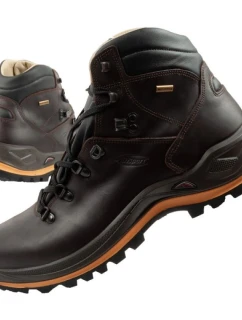 Grisport Marrone pánské trekové boty kožené nepromokavé kotníkové boty